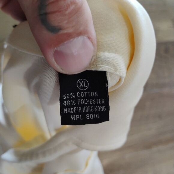 Vintage Countess Mara polo Men’s XL Yellow Dress Shirt Classic Casual Top - Picture 3 of 6